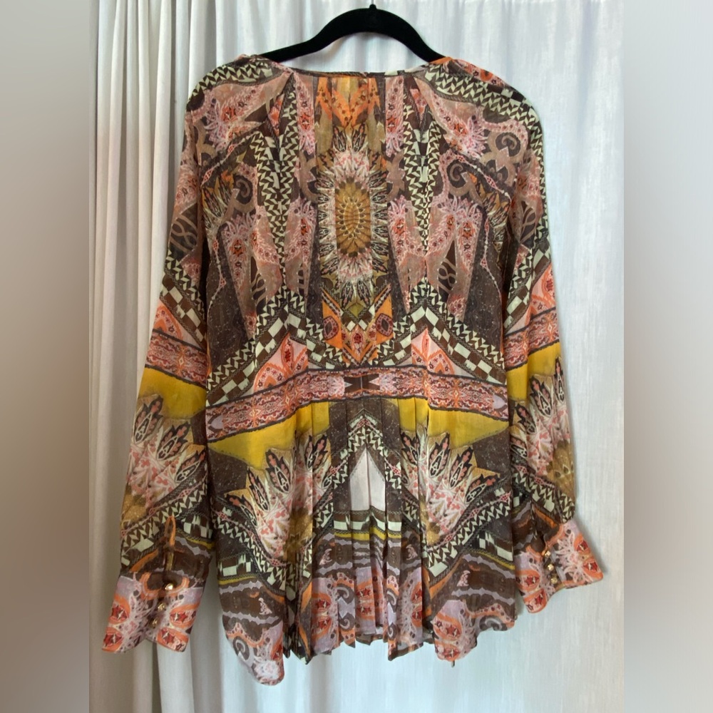 V Christina Button Up Blouse Size Woman’s Large Rhinestone Buttons - Picture 7 of 7
